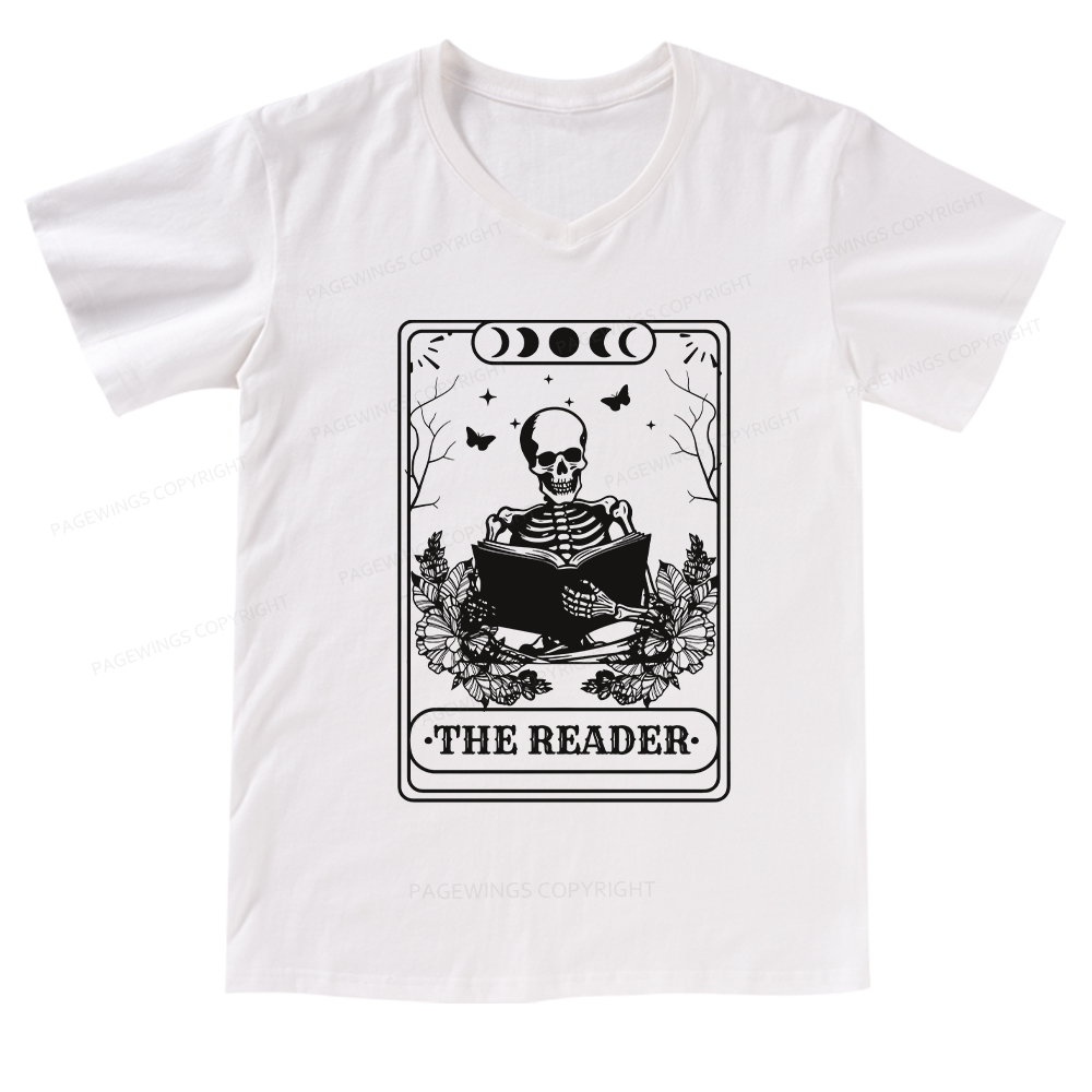 Pagewings The Reader V-neck T-shirt