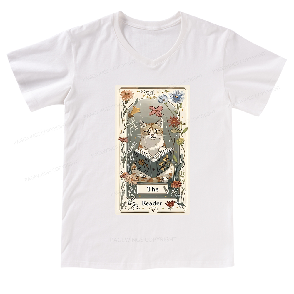 Pagewings The Reader V-neck T-shirt 