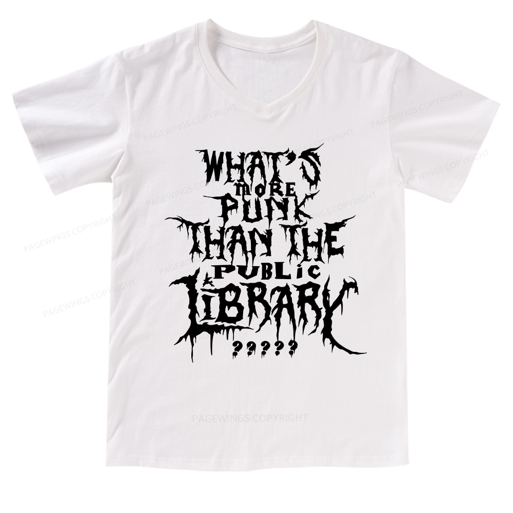 Pagewings What's More Punk Than The Public Library V-neck T-shirt