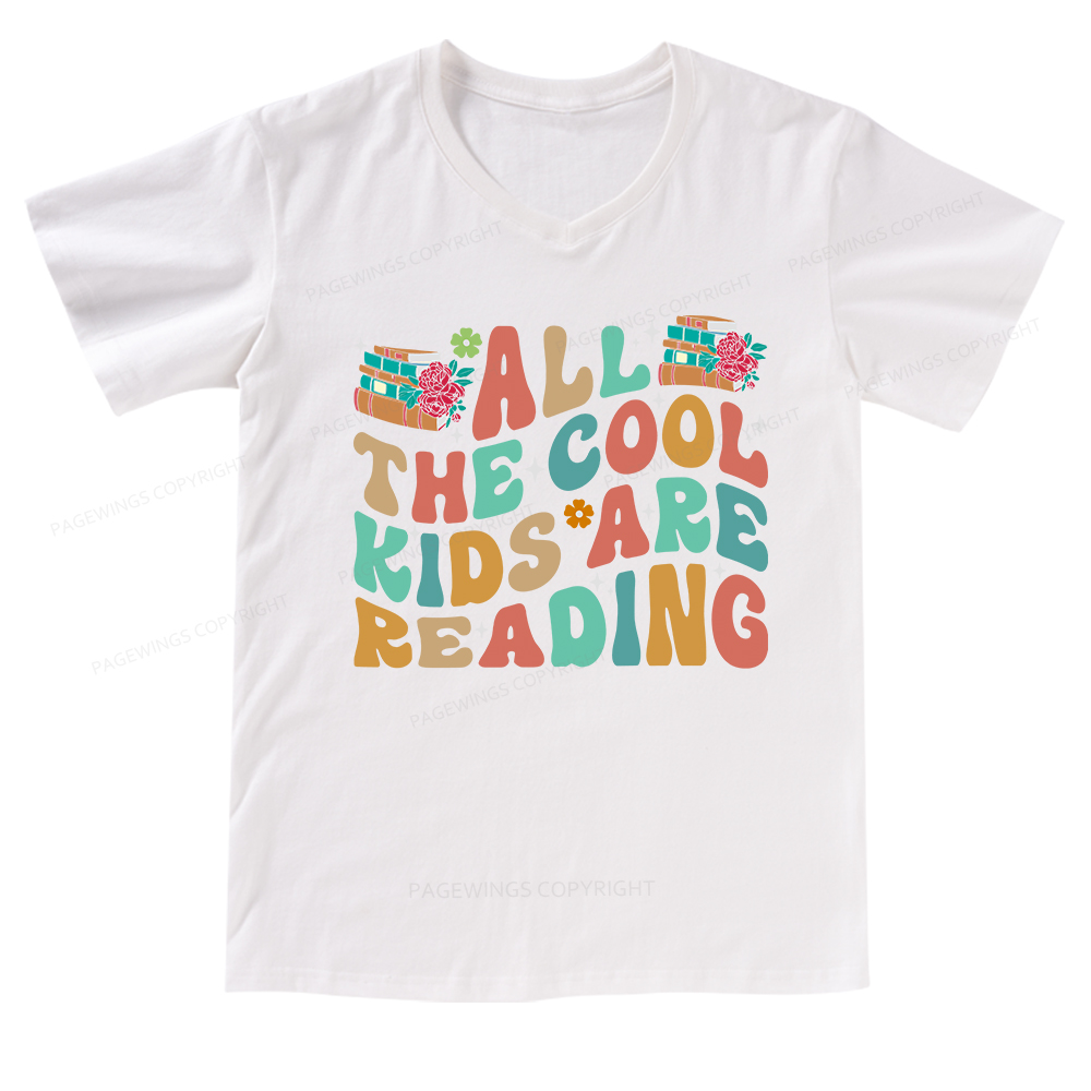 Pagewings All The Cool Kids Are Reading V-neck T-shirt