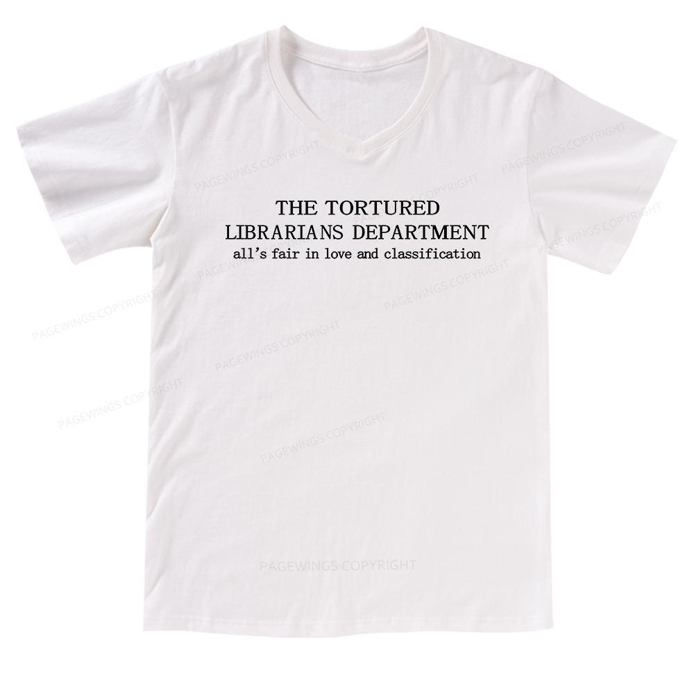 Pagewings The Tortured Librarians Departmen V-neck T-shirt