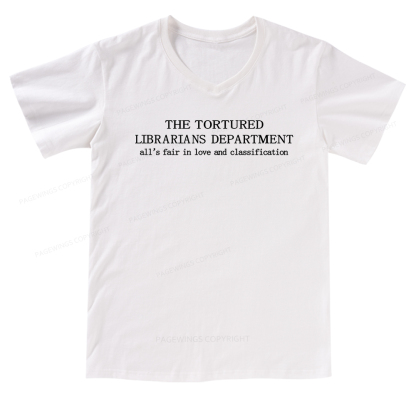 Pagewings The Tortured Librarians Departmen V-neck T-shirt