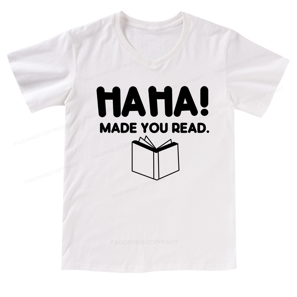 Pagewings Made You Read V-neck T-shirt
