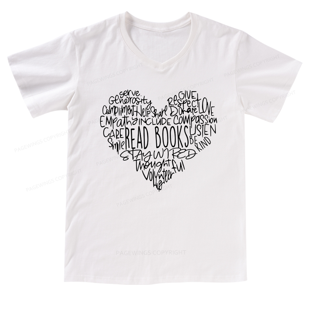 Pagewings Read Books V-neck T-shirt