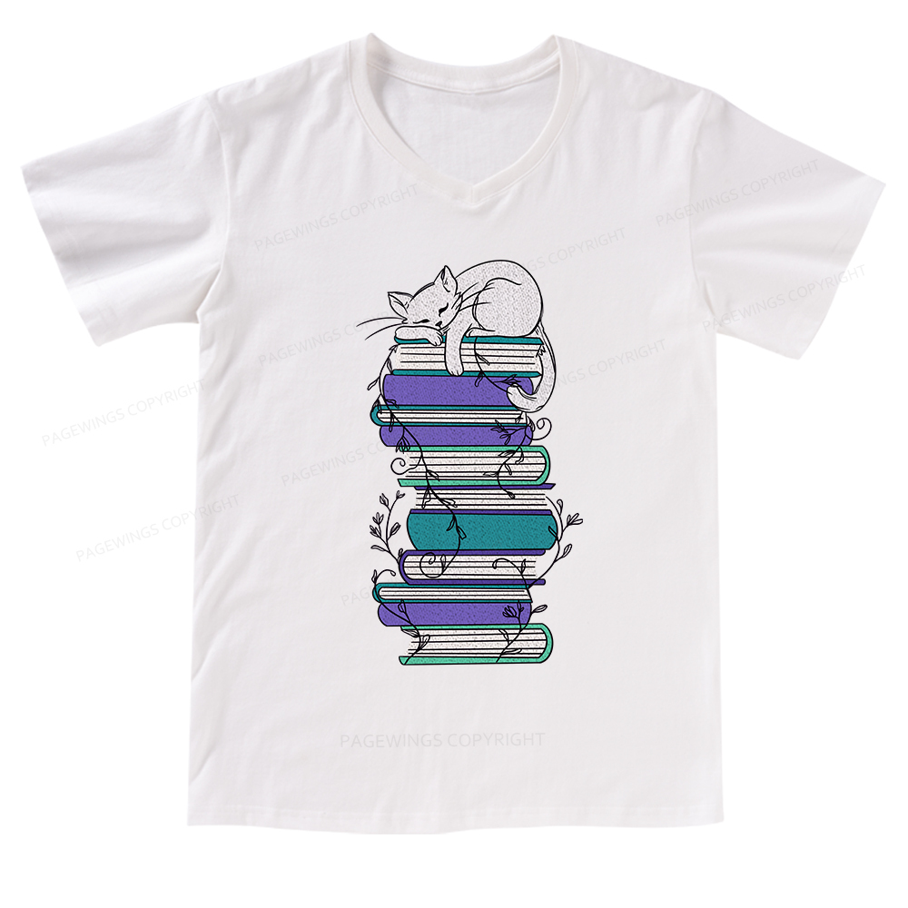 Pagewings Books V-neck T-shirt