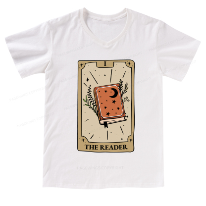 Pagewings The Reader Tarot Card V-neck T-shirt