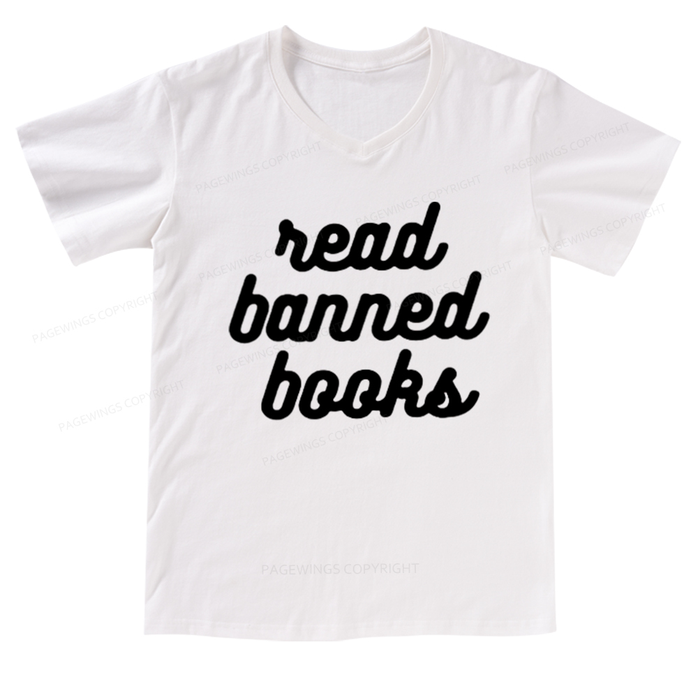 Pagewings Read Banned Books V-neck T-shirt