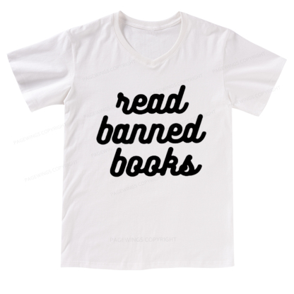 Pagewings Read Banned Books V-neck T-shirt