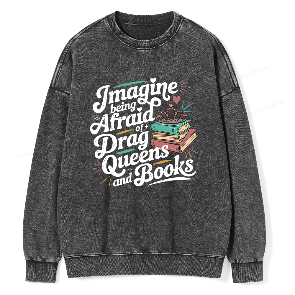 Pagewings Book Lover Gift For Bookworm Unisex Washed Sweatshirt