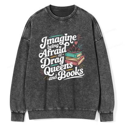 Pagewings Book Lover Gift For Bookworm Unisex Washed Sweatshirt