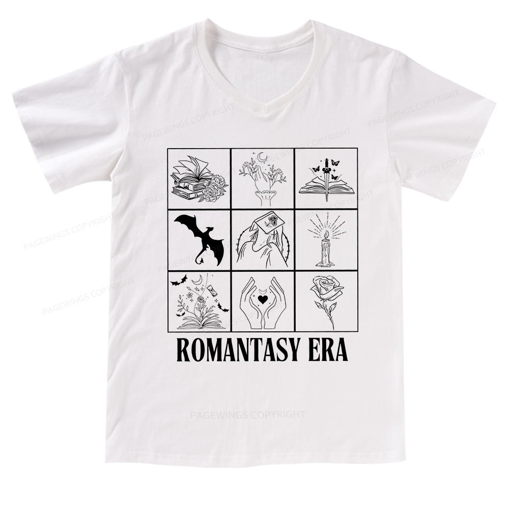 Pagewings Romantasy Era Book Shirt Comfort Colors V-neck T-shirt