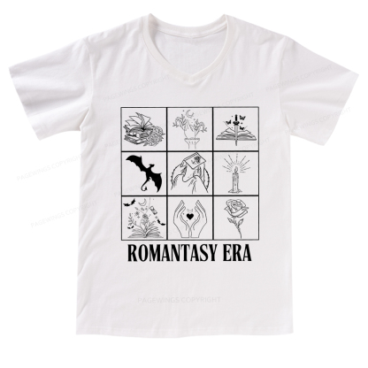 Pagewings Romantasy Era Book Shirt Comfort Colors V-neck T-shirt