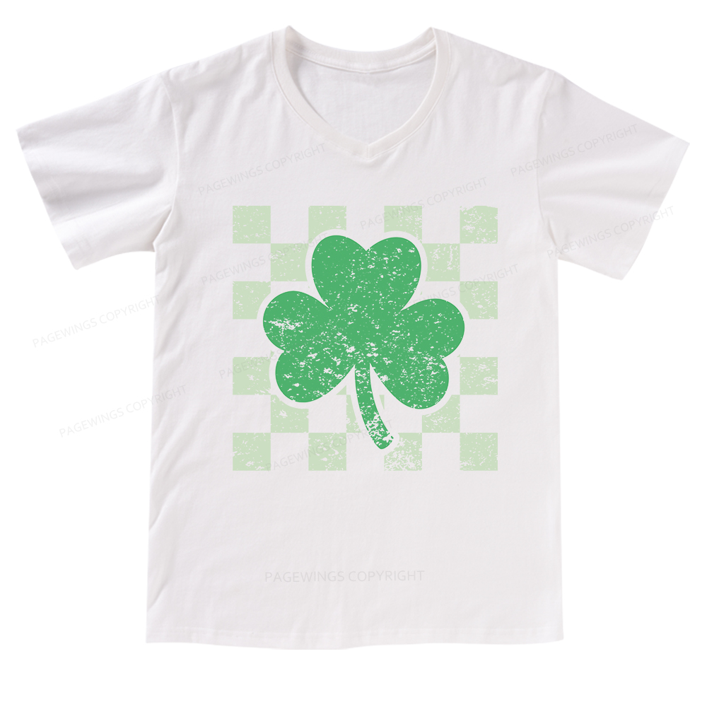 Pagewings St Patrick's Shirt, Shamrock Shirt V-neck T-shirt