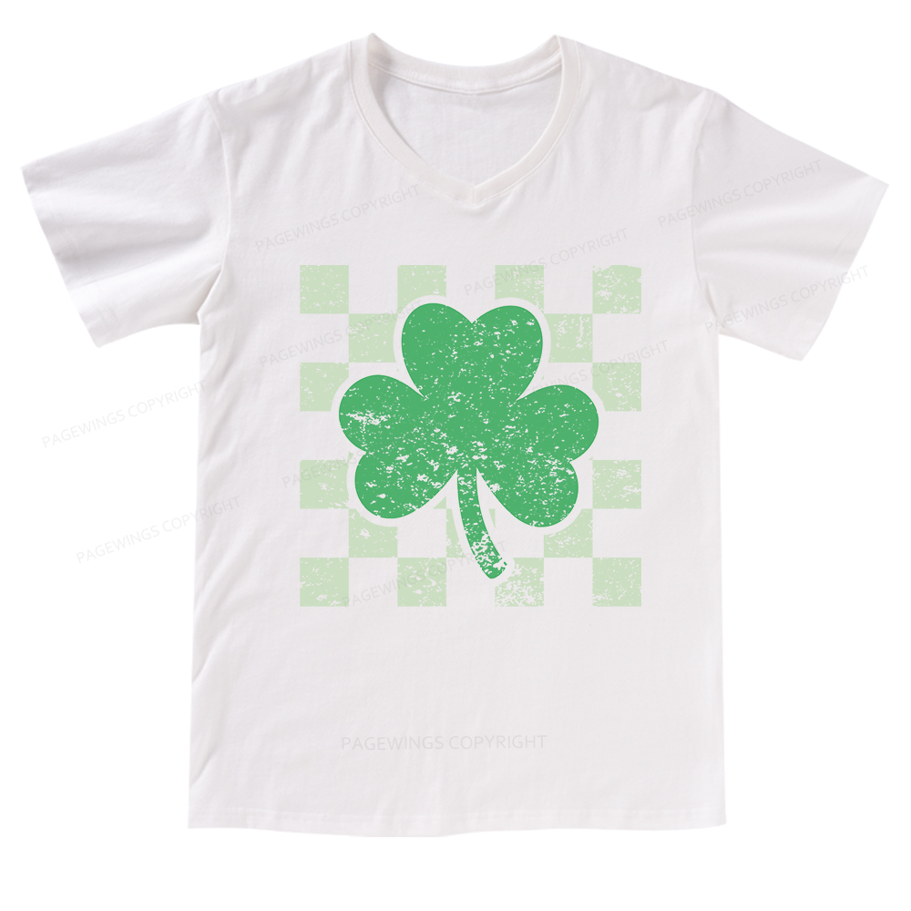 Pagewings St Patrick's Shirt, Shamrock Shirt V-neck T-shirt