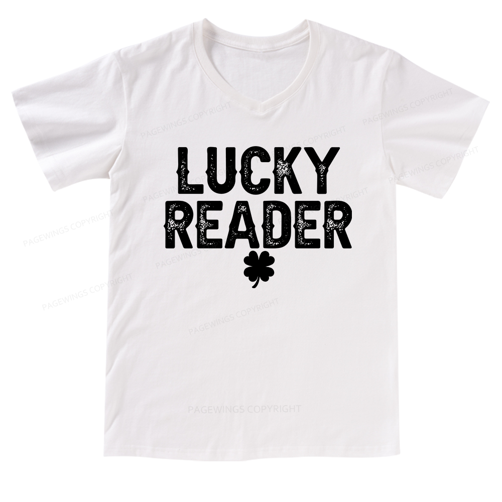 Pagewings Lucky Reader V-neck T-shirt