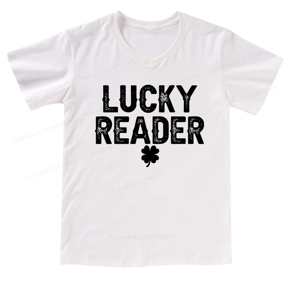 Pagewings Lucky Reader V-neck T-shirt