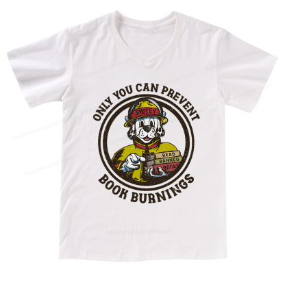Pagewings Prevent Book Burnings  V-neck T-shirt