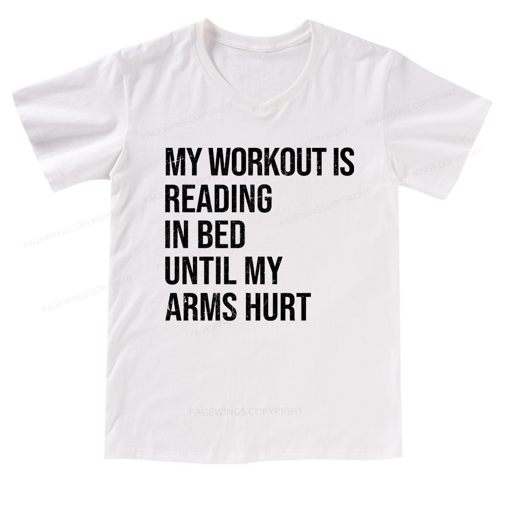 Pagewings My Workout Reading V-neck T-shirt