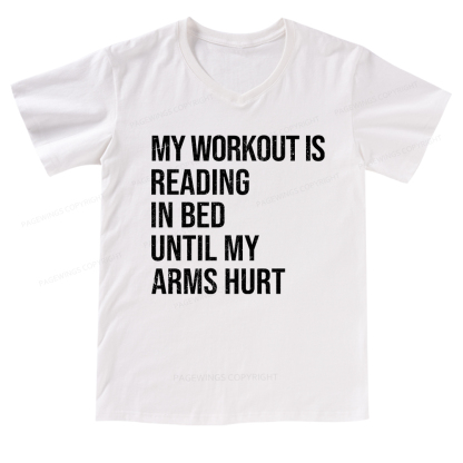 Pagewings My Workout Reading V-neck T-shirt