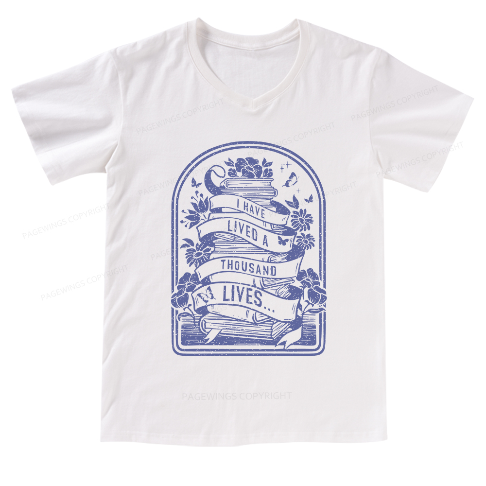 Pagewings Literature Shirt for Bibliophiles V-neck T-shirt