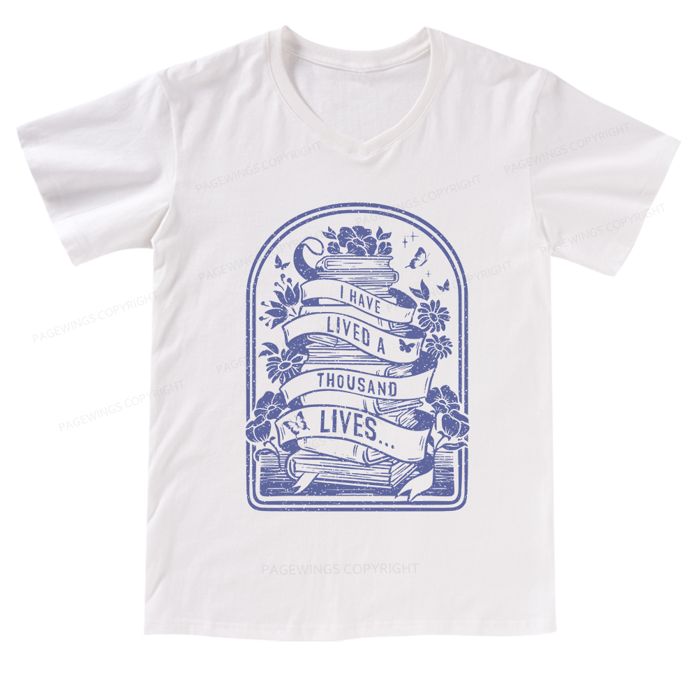 Pagewings Literature Shirt for Bibliophiles V-neck T-shirt