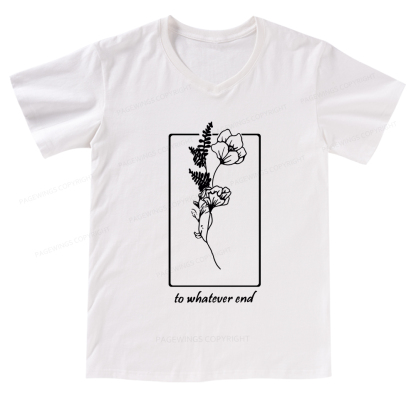 Pagewings Throne Of Glass Flower Aelin Quote V-neck T-shirt