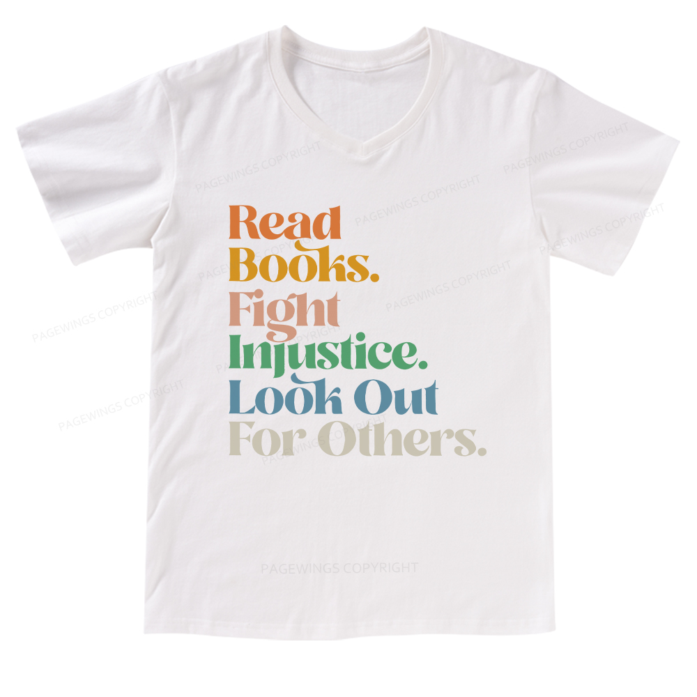Pagewings Read Banned Books Social Justice Shirt  V-neck T-shirt