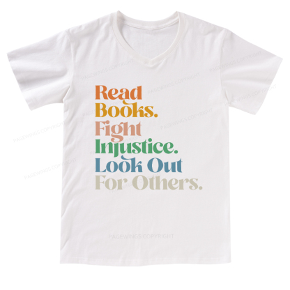 Pagewings Read Banned Books Social Justice Shirt  V-neck T-shirt