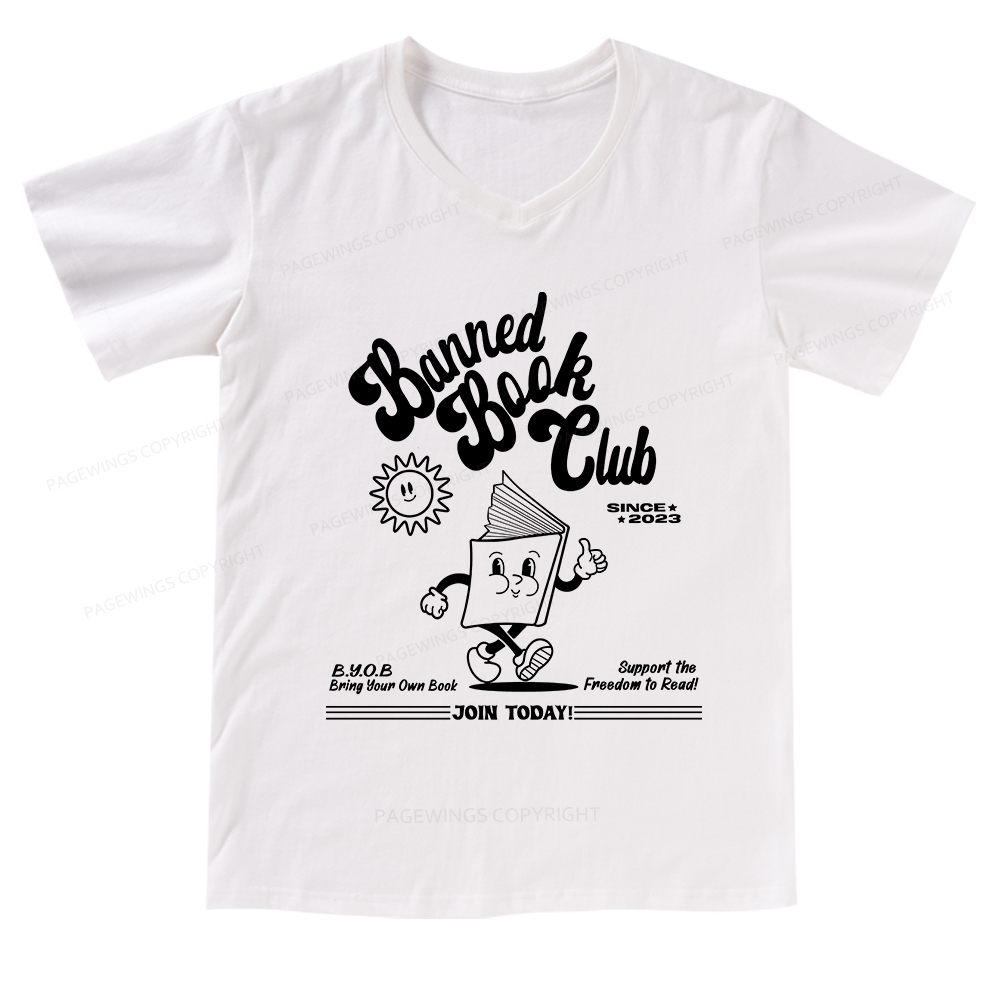 Pagewings Read Banned Books V-neck T-shirt