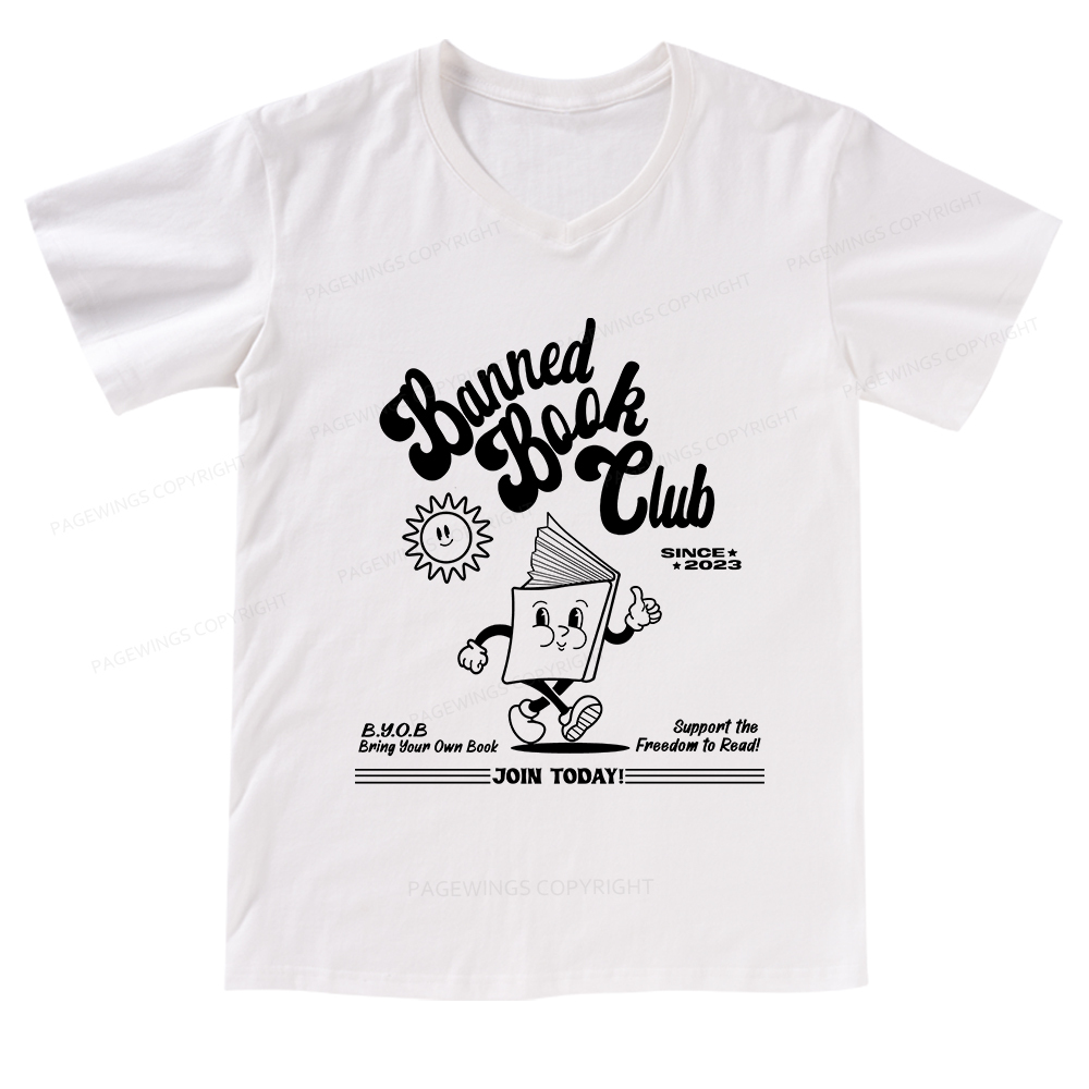 Pagewings Read Banned Books V-neck T-shirt