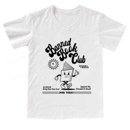 Pagewings Read Banned Books V-neck T-shirt