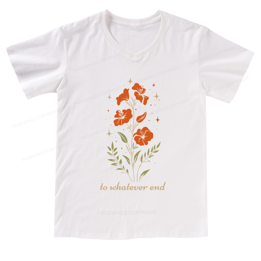 Pagewings Throne of Glass To Whatever End V-neck T-shirt