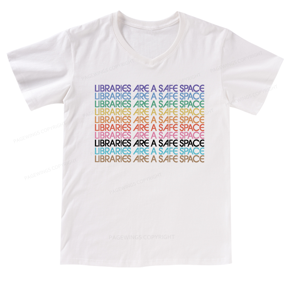 Pagewings Libraries Are For Everyone V-neck T-shirt