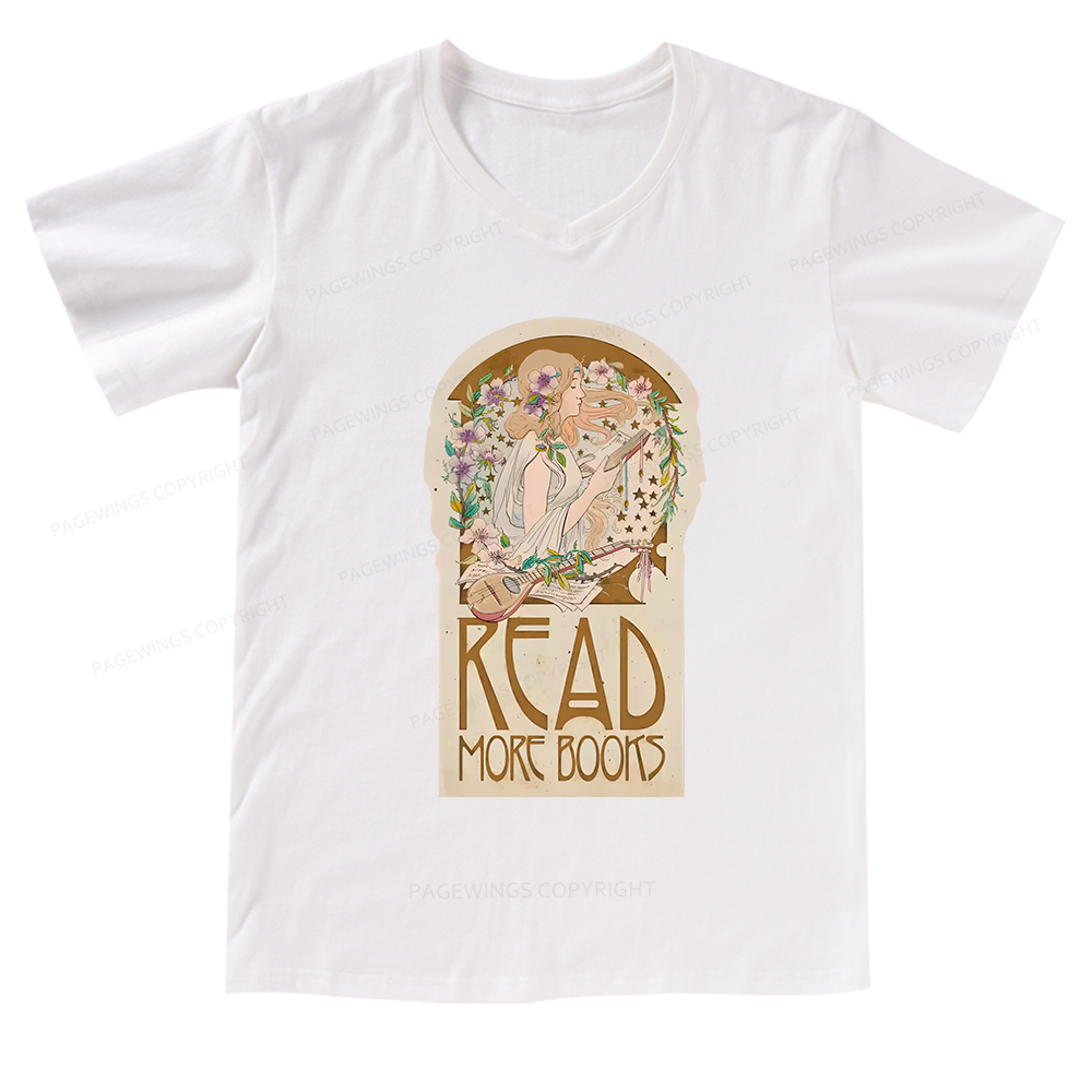 Pagewings Read More Books V-neck T-shirt