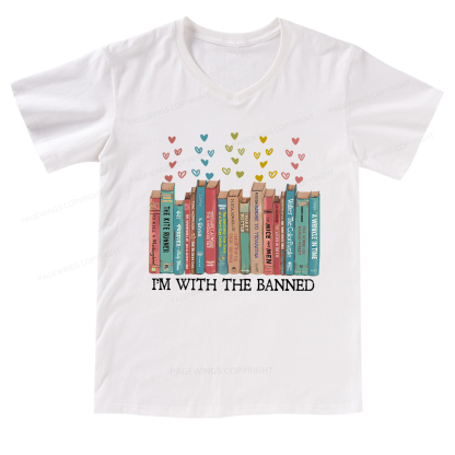 Pagewings I'm With The Banned  V-neck T-shirt