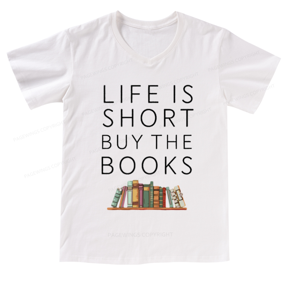 Pagewings Buy The Books V-neck T-shirt