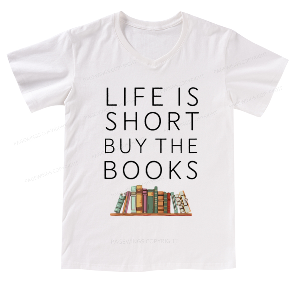 Pagewings Buy The Books V-neck T-shirt