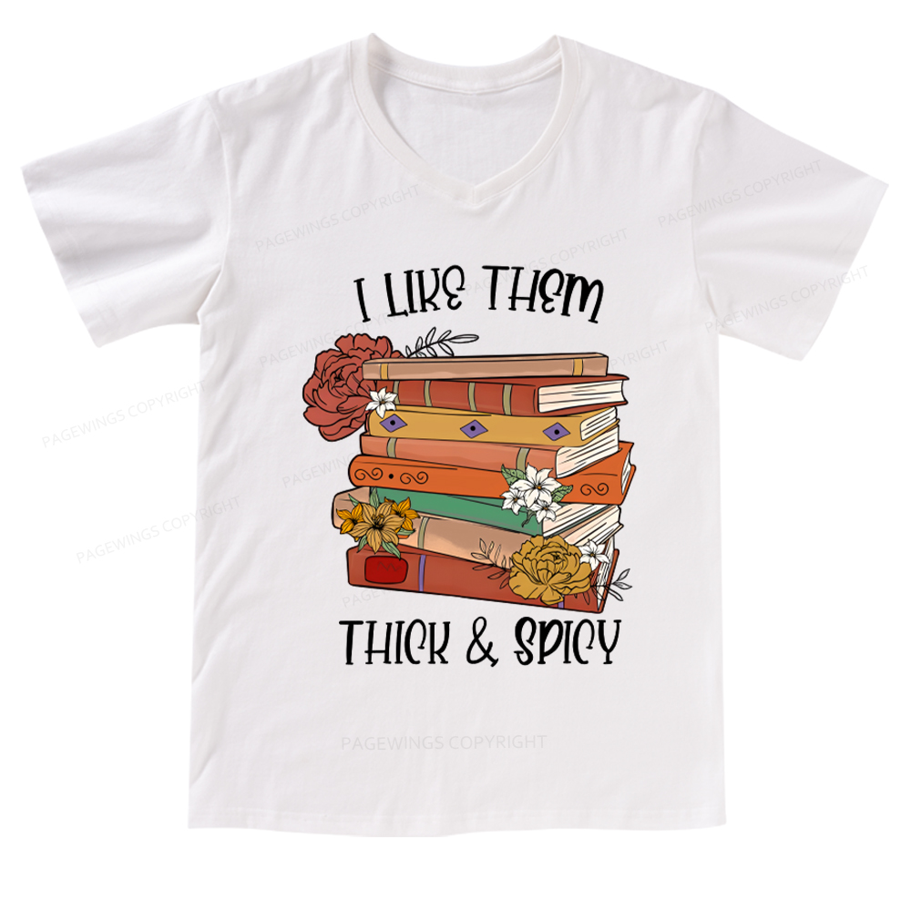 Pagewings Spicy Books Shirt, Spicy Reader V-neck T-shirt