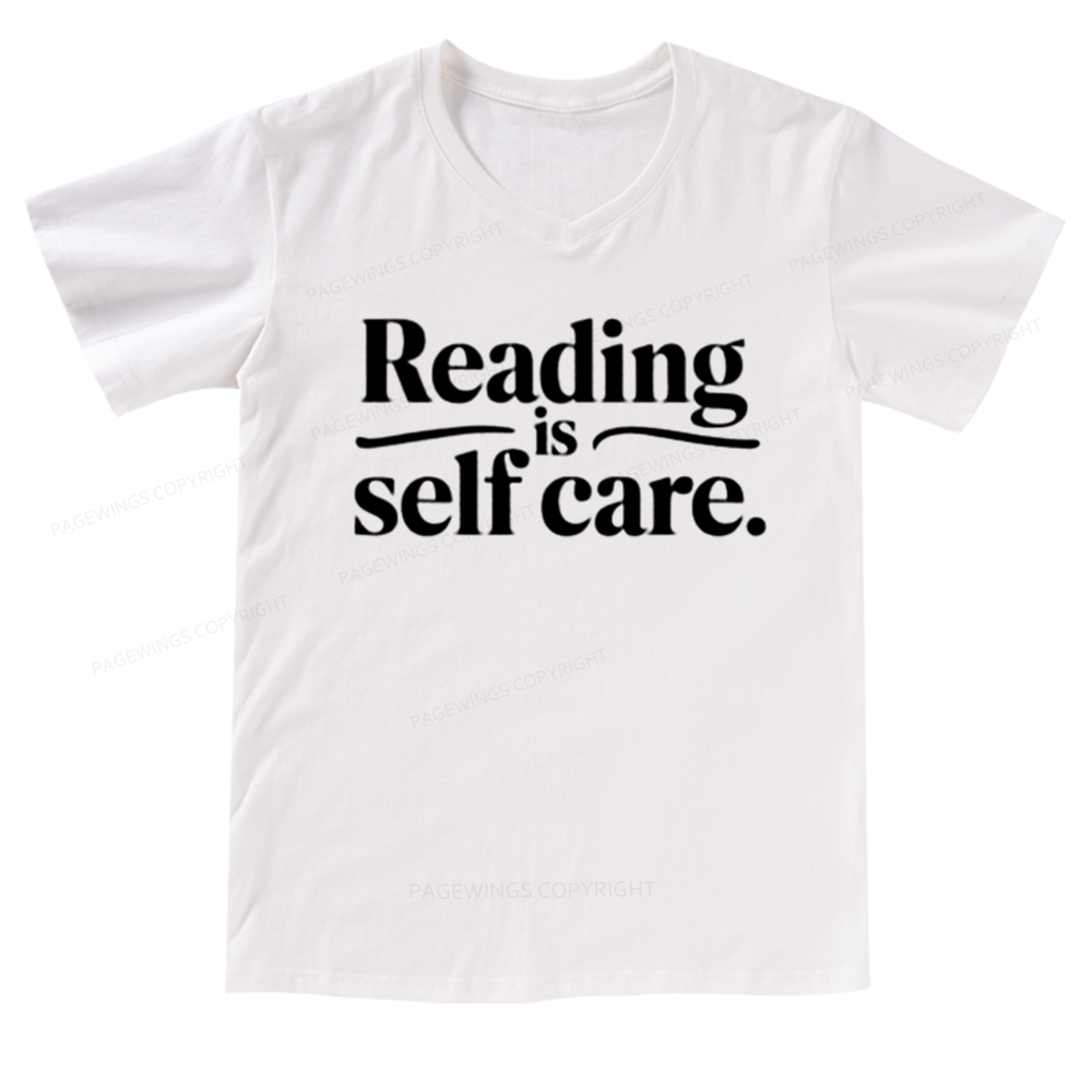 Pagewings Reading Self Care V-neck T-shirt