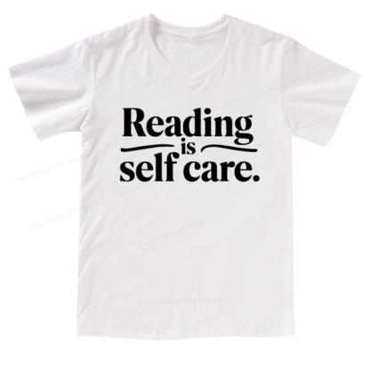 Pagewings Reading Self Care V-neck T-shirt