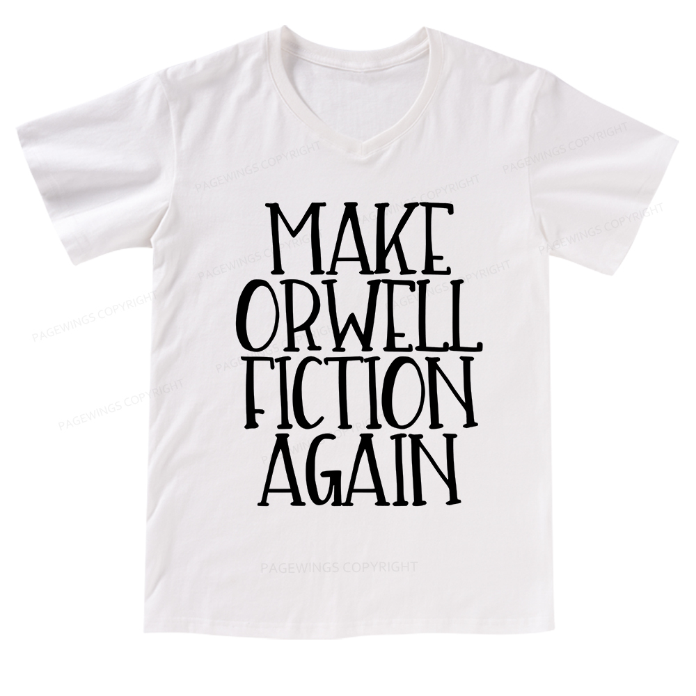 Pagewings Make Orwell Fiction Again V-neck T-shirt