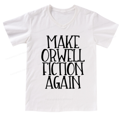 Pagewings Make Orwell Fiction Again V-neck T-shirt