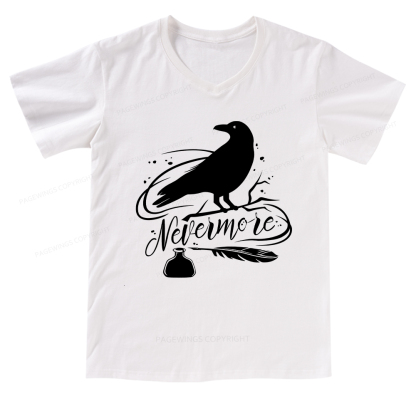 Pagewings Edgar Allen Poe tee V-neck T-shirt