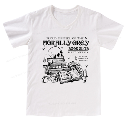 Pagewings Morally Grey Book Club V-neck T-shirt