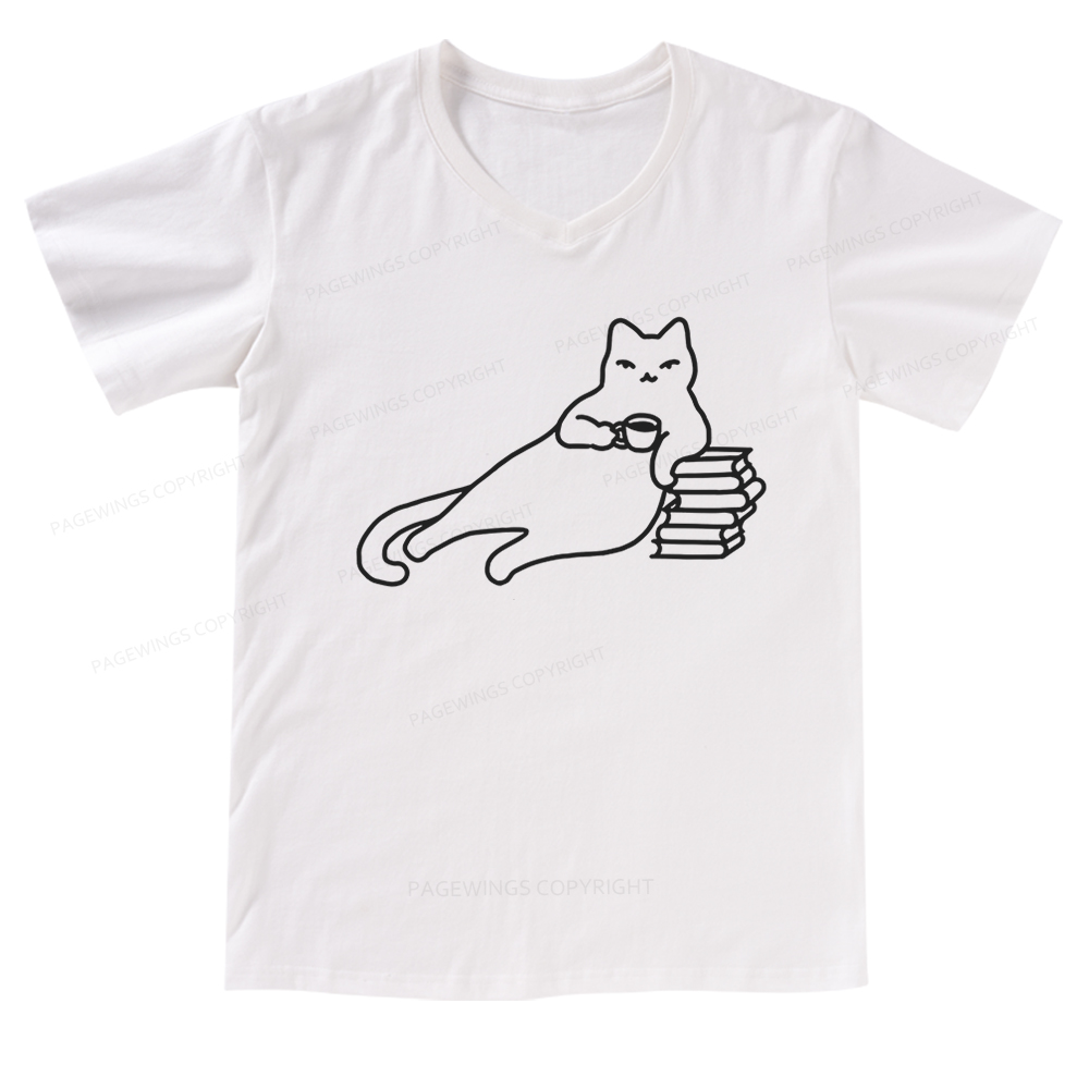 Pagewings Book Lover Shirt For Women V-neck T-shirt