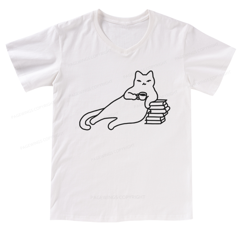 Pagewings Book Lover Shirt For Women V-neck T-shirt