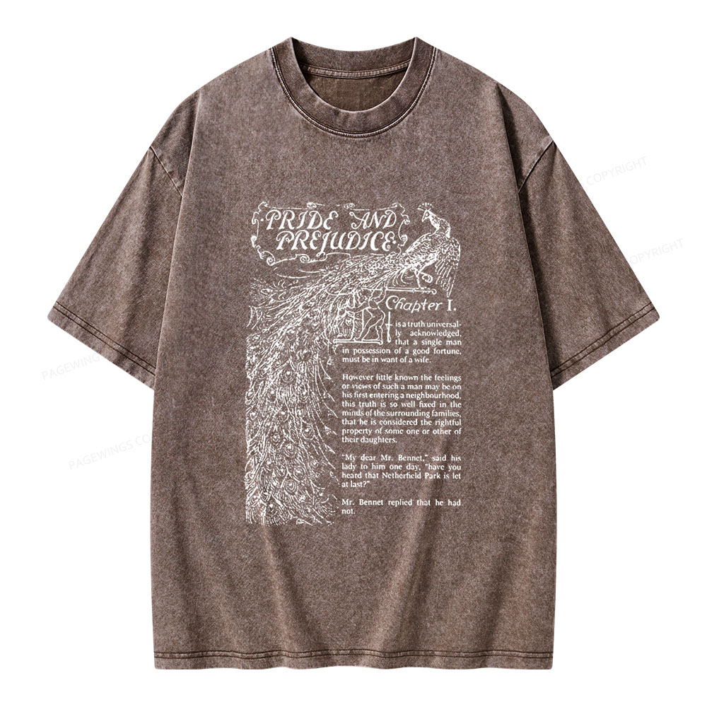 Pagewings Pride and Prejudice Unisex Washed T-shirt