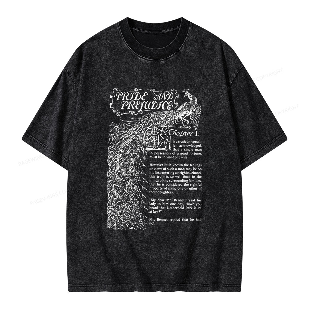 Pagewings Pride and Prejudice Unisex Washed T-shirt