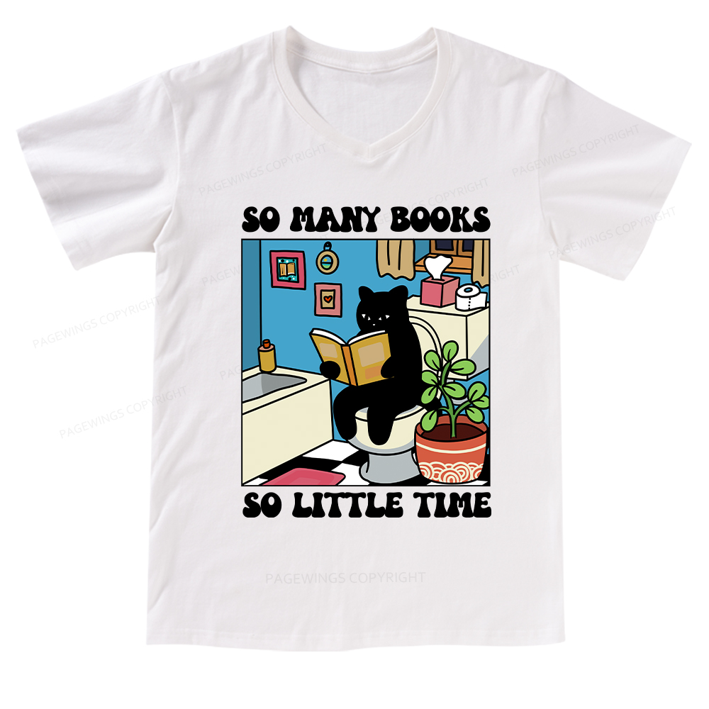 Pagewings So Many Books So Little Time-neck T-shirt