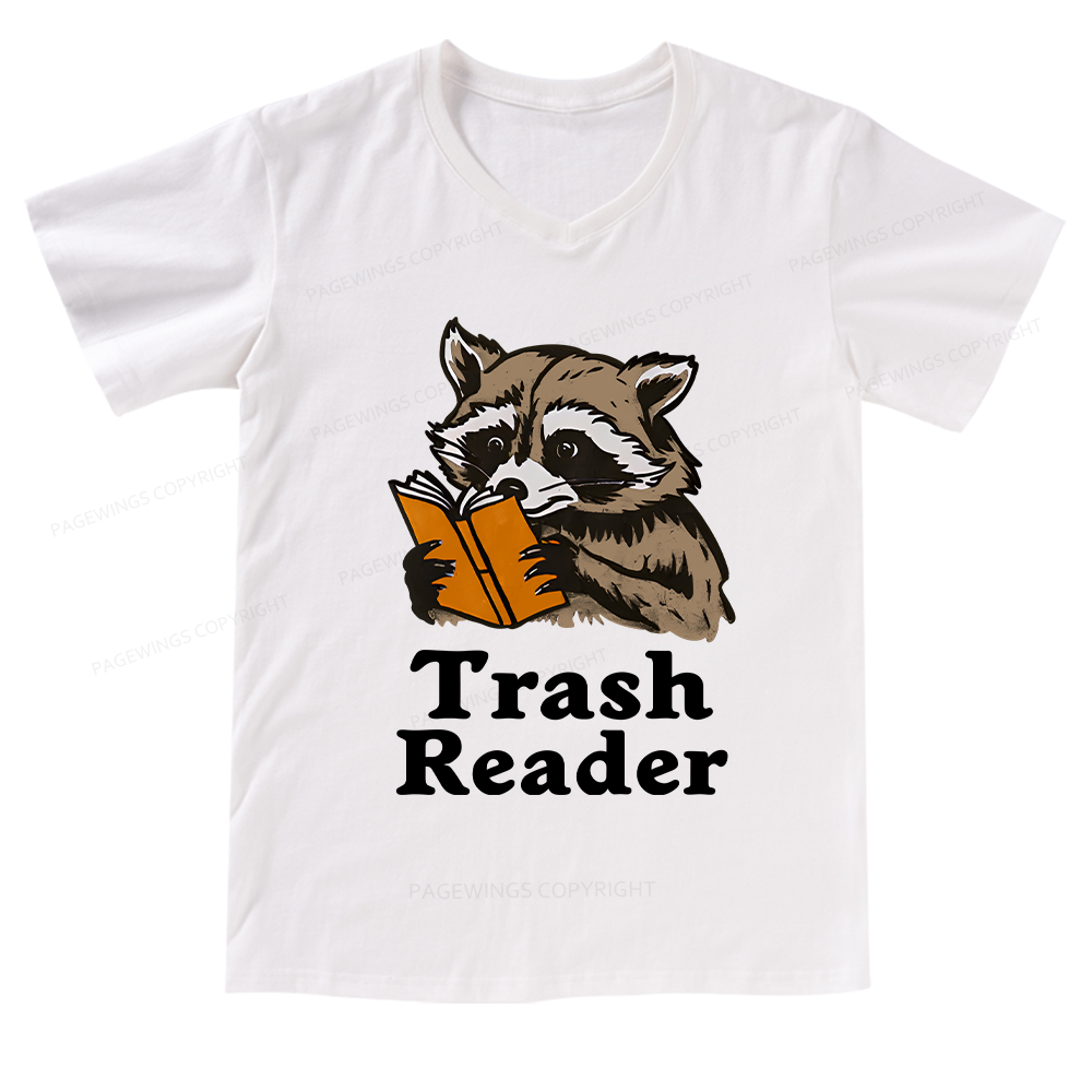 Pagewings Trash Reader V-neck T-shirt